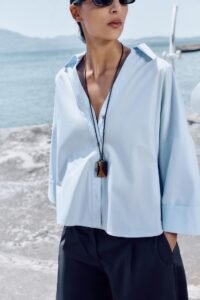 WIDE-SLEEVE POPLIN SHIRT